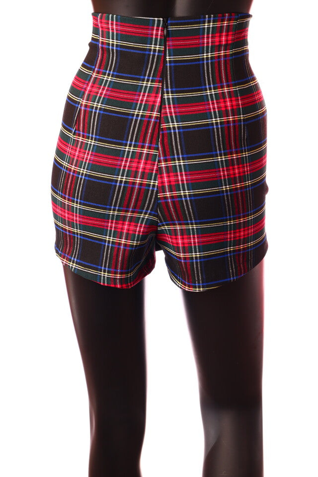 olasz női kockás vékony pamutban gazdag nadrág rövid alakhangsúlyos skinny