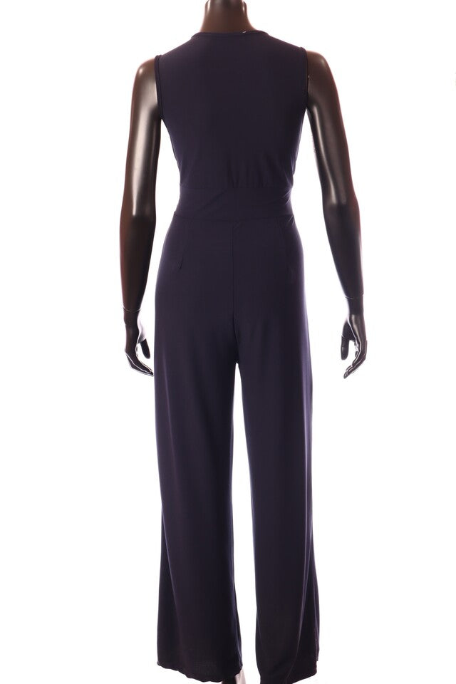 olasz női vékony overál ujjatlan hosszú V nyakú