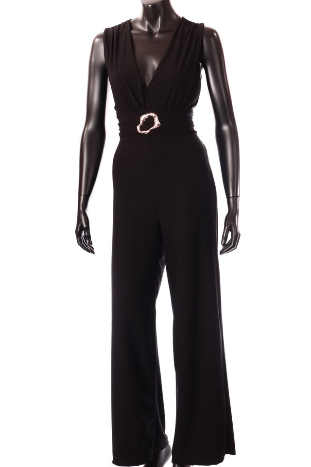 olasz női Nyári overál ujjatlan hosszú V nyakú