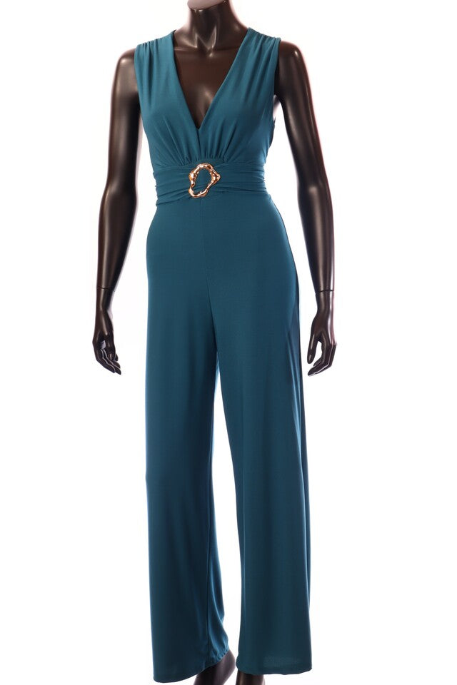 olasz női Nyári overál ujjatlan hosszú V nyakú