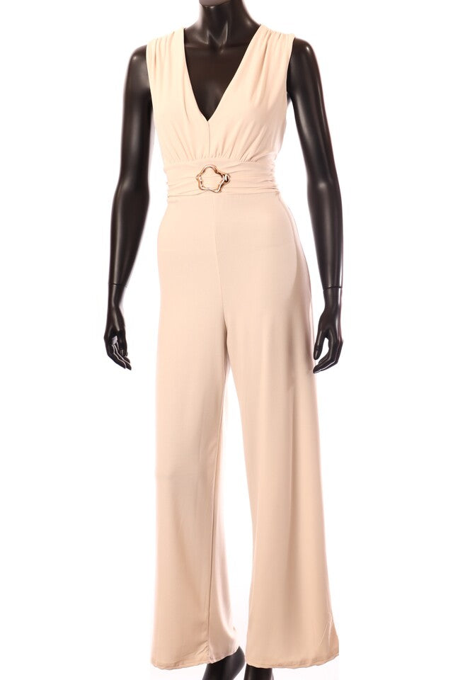 olasz női overál ujjatlan hosszú V nyakú