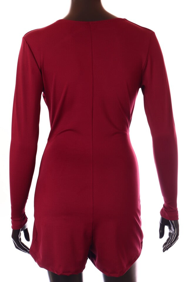 olasz női overál hosszú ujjú rövid V nyakú