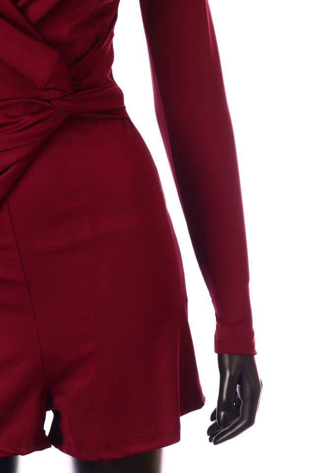 olasz női overál hosszú ujjú rövid V nyakú