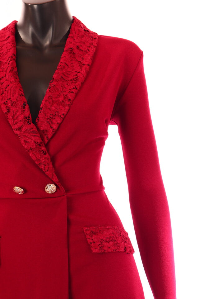 olasz női overál hosszú ujjú rövid V nyakú