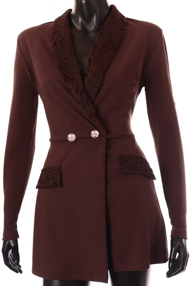 olasz női overál hosszú ujjú rövid V nyakú