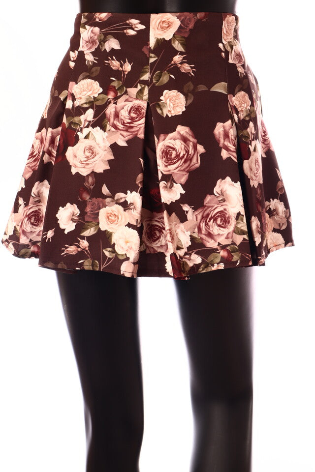 olasz női virág mintás szoknyanadrág rövid trapéz