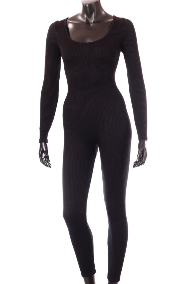 Lissimo női overál hosszú ujjú hosszú alakhangsúlyozó kerek nyakú