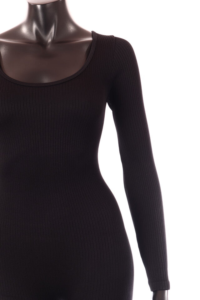 Lissimo női overál hosszú ujjú hosszú alakhangsúlyozó kerek nyakú