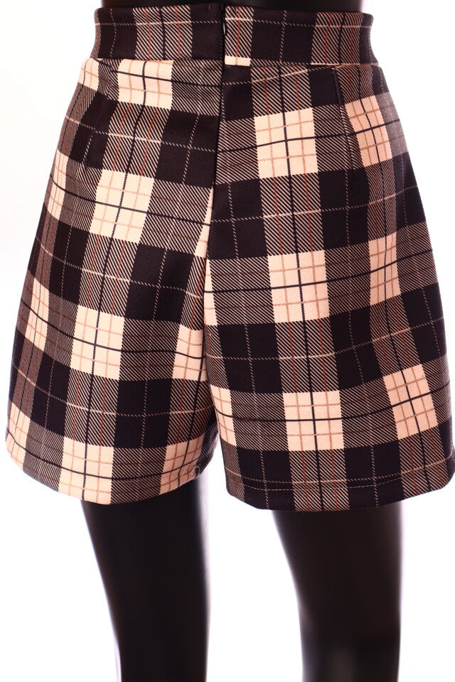 olasz női kockás szoknyanadrág rövid