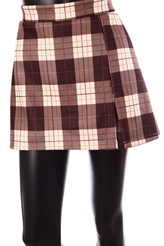 olasz női kockás szoknyanadrág rövid