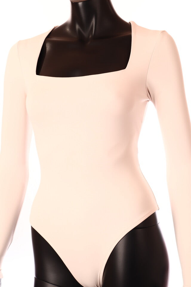 olasz női vékony body hosszú ujjú alakhangsúlyozó U nyakú