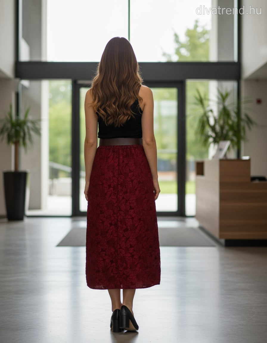 olasz női mintás szoknya maxi A vonalú