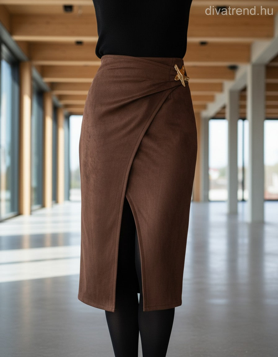 olasz női velúr hatású szoknya maxi