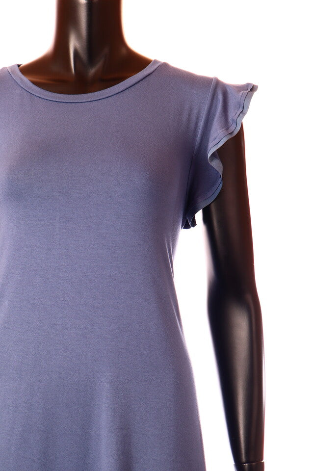 olasz női ruha ujjatlan A vonalú kerek nyakú térd