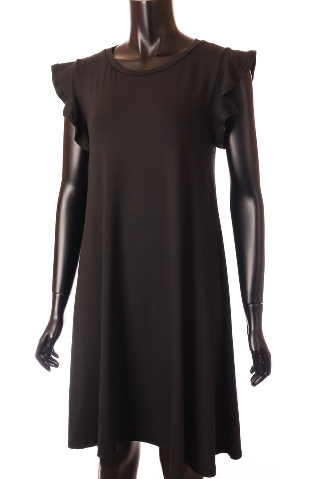 olasz női ruha ujjatlan A vonalú kerek nyakú térd