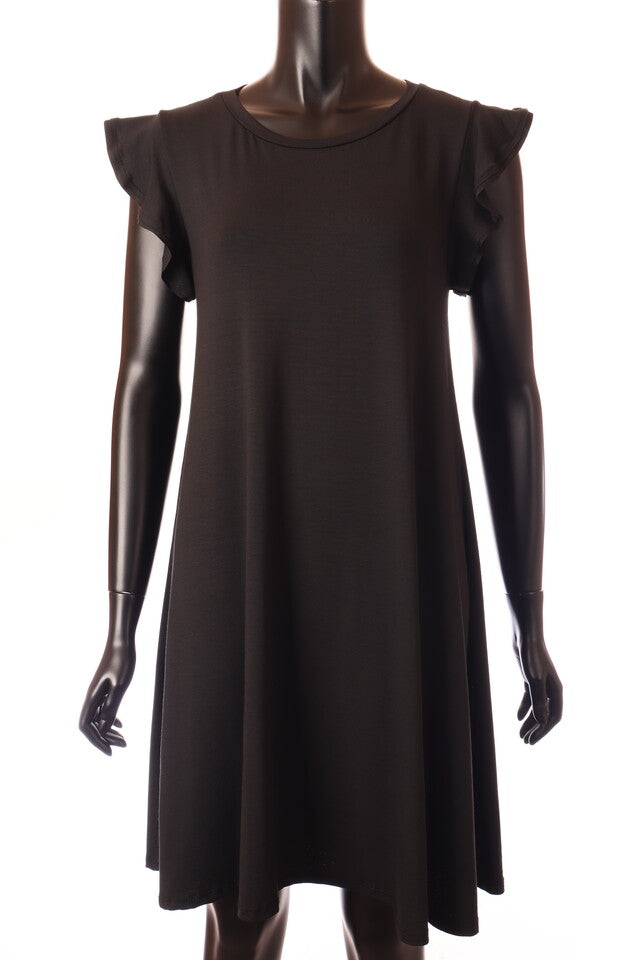 olasz női ruha ujjatlan A vonalú kerek nyakú térd