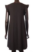 olasz női ruha ujjatlan A vonalú kerek nyakú térd