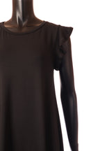 olasz női ruha ujjatlan A vonalú kerek nyakú térd