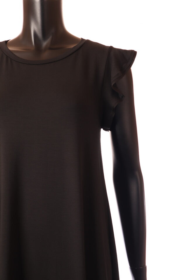 olasz női ruha ujjatlan A vonalú kerek nyakú térd