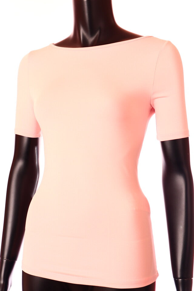 Kikiriki női póló rövid ujjú alakhangsúlyozó csónak nyakú