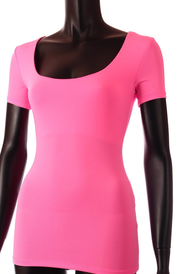 pinkneon női póló U nyakú