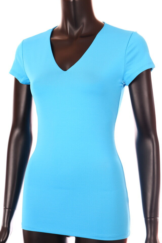 kék Kikiriki női póló V nyakú