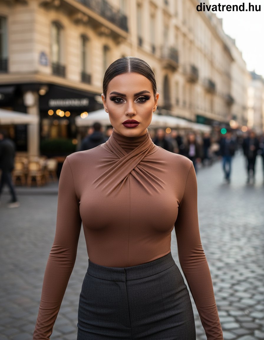 Kikiriki női felső hosszú ujjú alakhangsúlyozó kerek nyakú