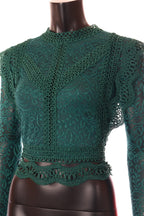 zöld csipke blúz virág mintás