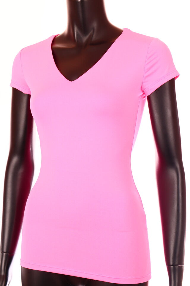 pinkneon Kikiriki női póló V nyakú