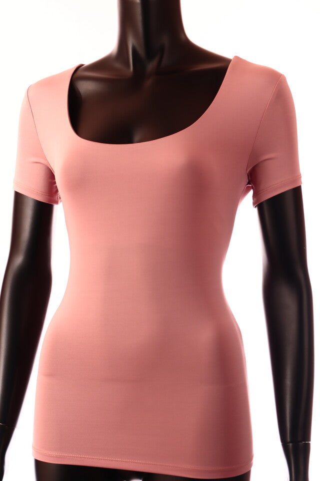 barna világos női póló U nyakú