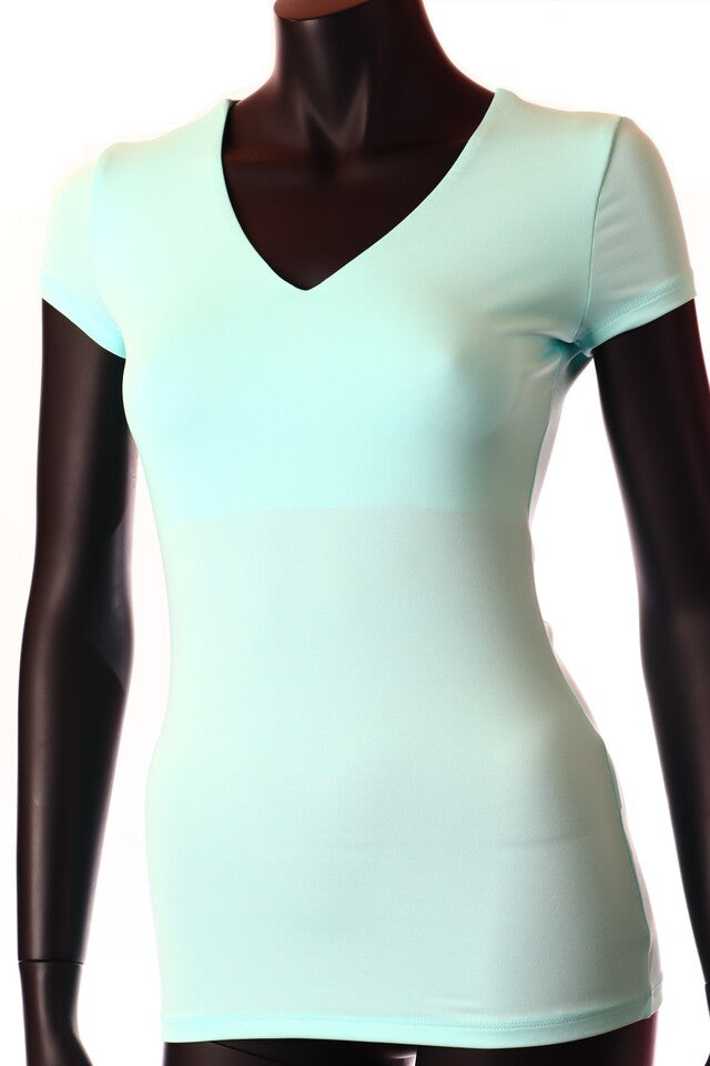 türkiz Kikiriki női póló V nyakú