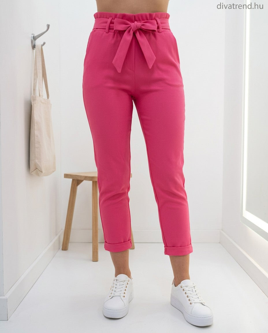 pink elegáns női nadrág, elasztikus