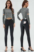 Sixte női bőr hatású nadrág hosszú alakhangsúlyozó skinny