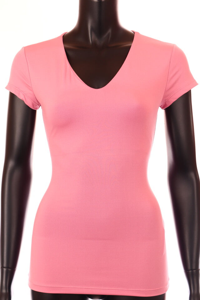 mályva sötét Kikiriki női póló V nyakú