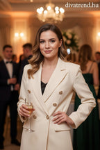 olasz női blézer hosszú ujjú V nyakú