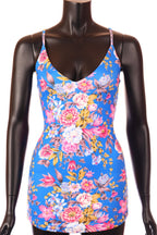 Kikiriki V nyakú alakhangsúlyozó virág mintás női felső