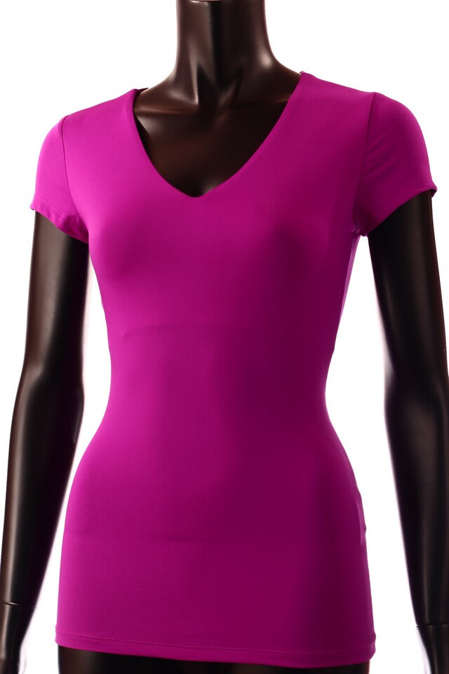 lila sötét Kikiriki női póló V nyakú