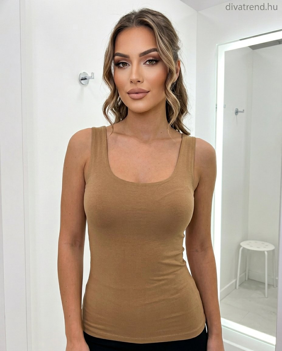 barna viszkóz női basic top