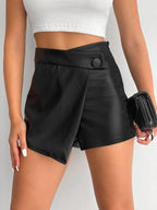 fekete x-tayn műbőr szűk mini skort