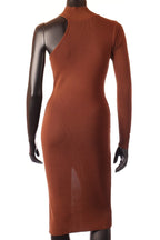 félvállú midi alkalmi ruha hátulnézet