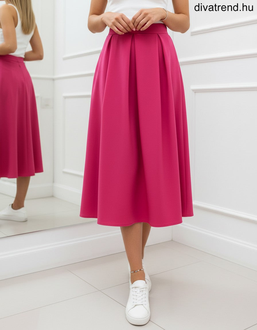 pink sötét A-vonalú midi szoknya