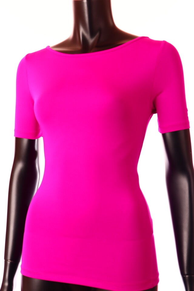 lila közép női póló csónak nyakú testhezálló