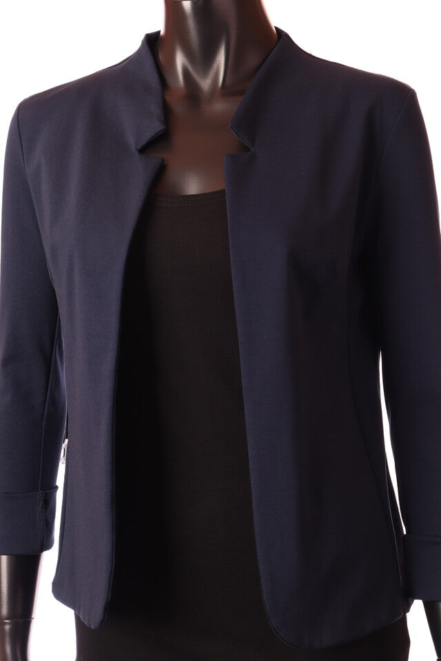 kék sötét blézer pamut