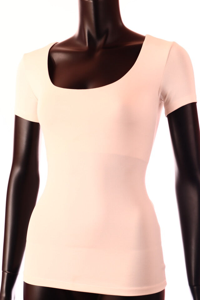 fehértört sötét női póló U nyakú