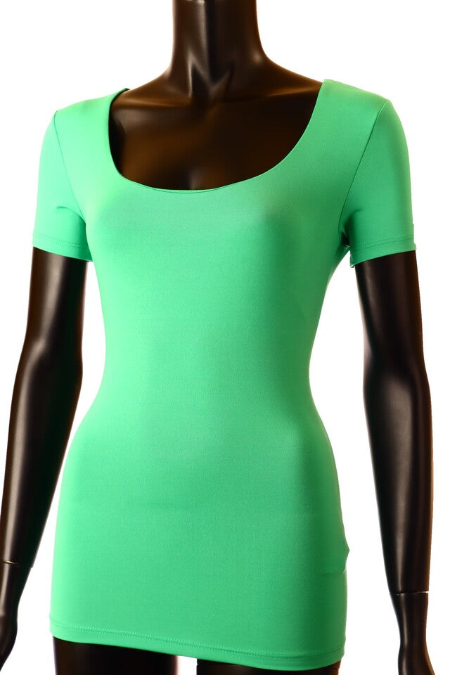 zöld közép női póló U nyakú