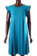 olasz női ruha ujjatlan A vonalú kerek nyakú térd