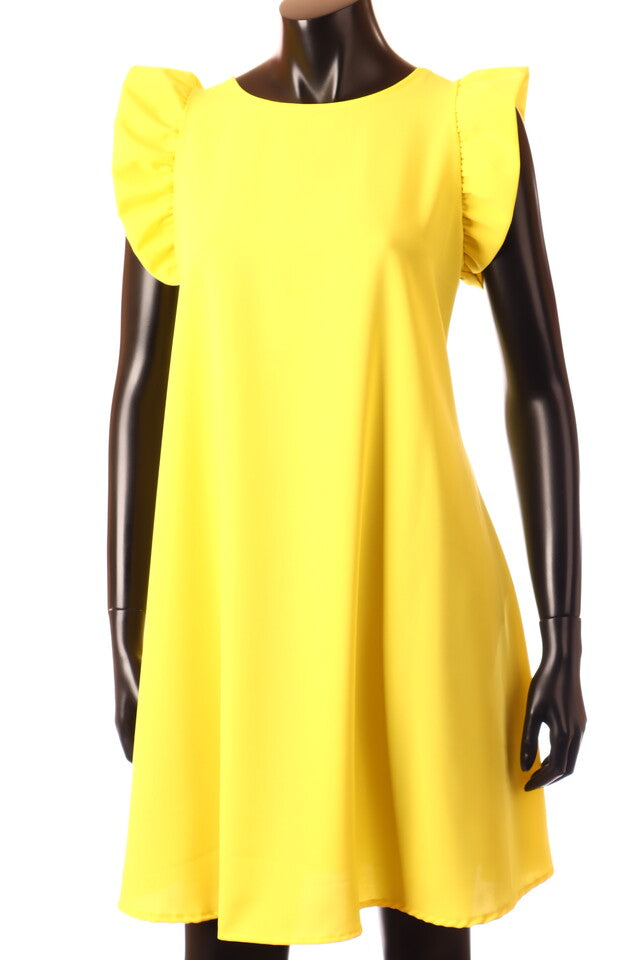 olasz ProntoModa kerek nyakú A vonalú viszkóz női térd ruha - bő