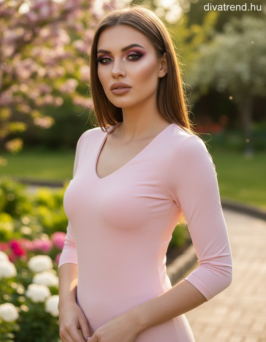 pinklight Kikiriki női felső 3/4 ujjú V-nyakú