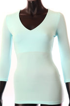 Kikiriki női felső háromnegyedes ujjú alakhangsúlyozó V nyakú