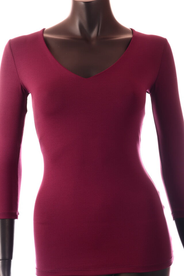 Kikiriki női felső háromnegyedes ujjú alakhangsúlyozó V nyakú